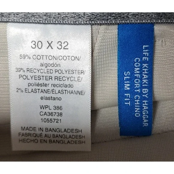 New Haggar Life Khaki Dress Pants Mens 30x32 Super Flex Waistband Chino Slim Fit - Picture 5 of 8